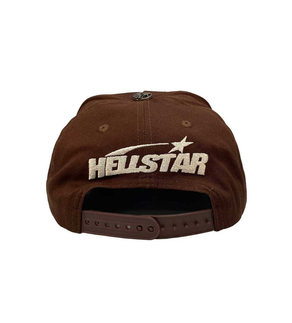 Hellstar OG Logo Hat Rhinestone Brown (Snapback)